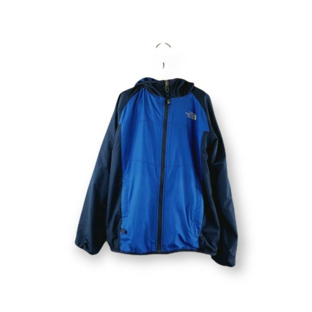 The North Face Boys‎ Blue Hooded Fleece Reversible Windbreaker Jacket M 10/12